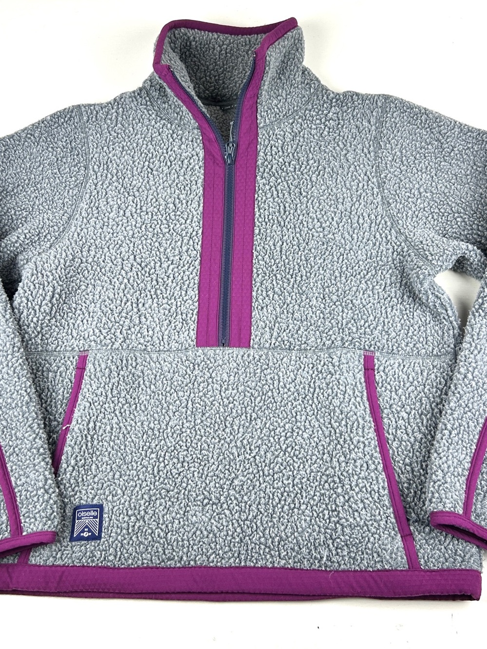 Oiselle Fleece Jacket Womens Small Gray 1/2 Zip